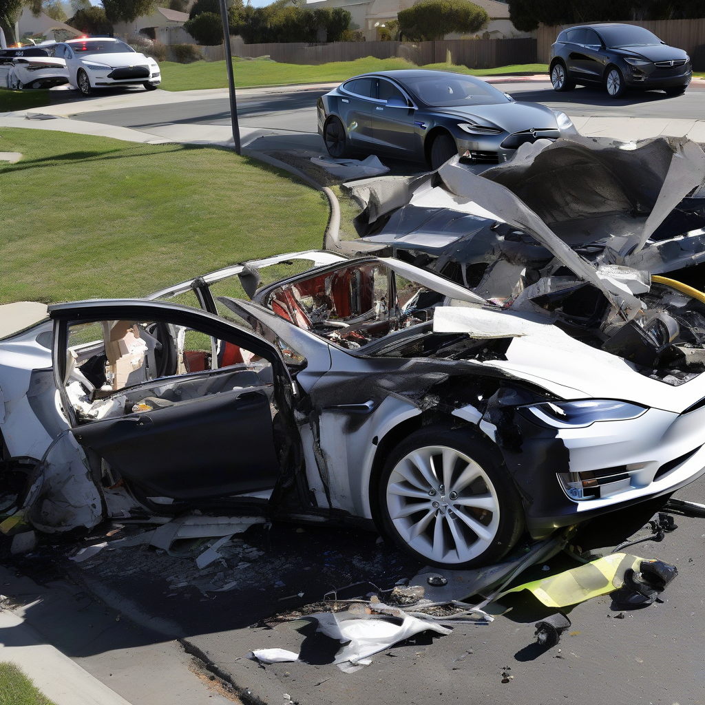 Tesla Vehicle Involved in Residential Collision Incident in Orange, CA