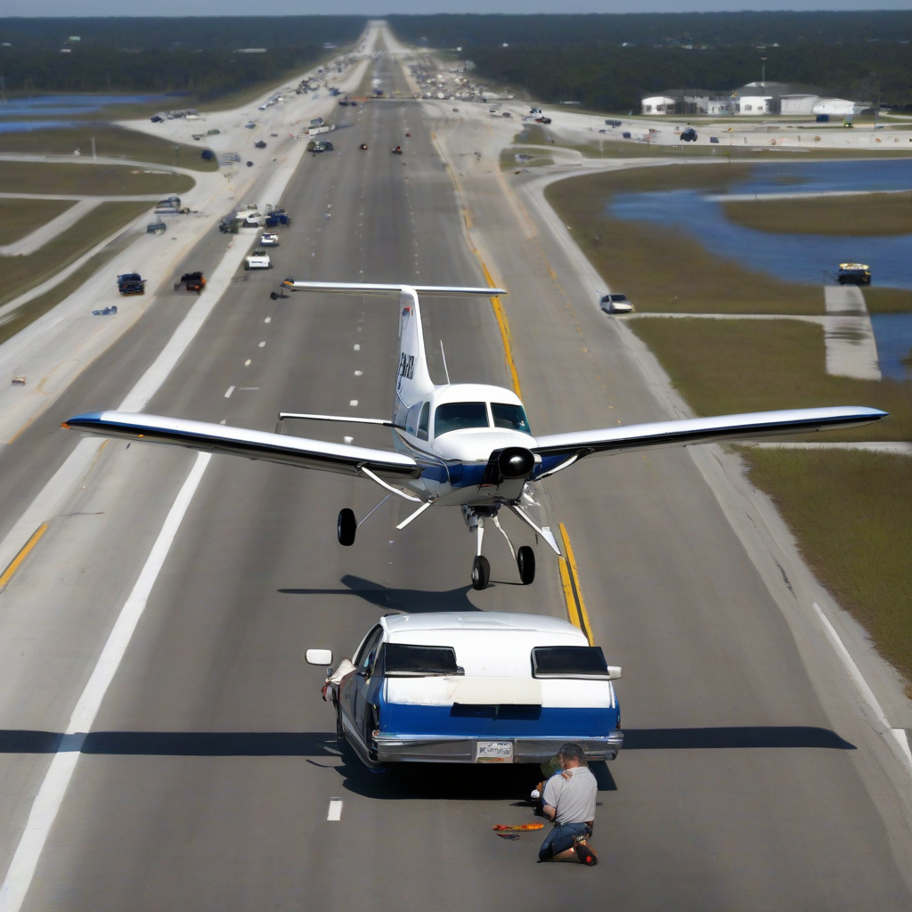 Piper PA-28 Makes Emergency Landing on Florida Interstate